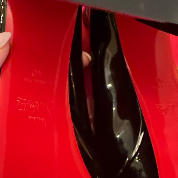 Christian Louboutin Movida 49/ US10 Sabina 130 Black Patent Platform Pump - Picture 9 of 11